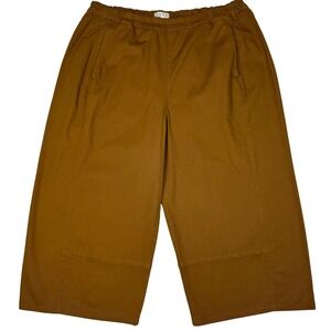 Pilcro Anthropologie Izzie Brown Wide Leg Cropped Pants Women 2X Barrel Pull-On